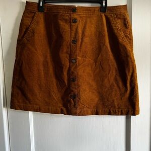 J. Crew Rich Brown Mini Skirt with Buttons